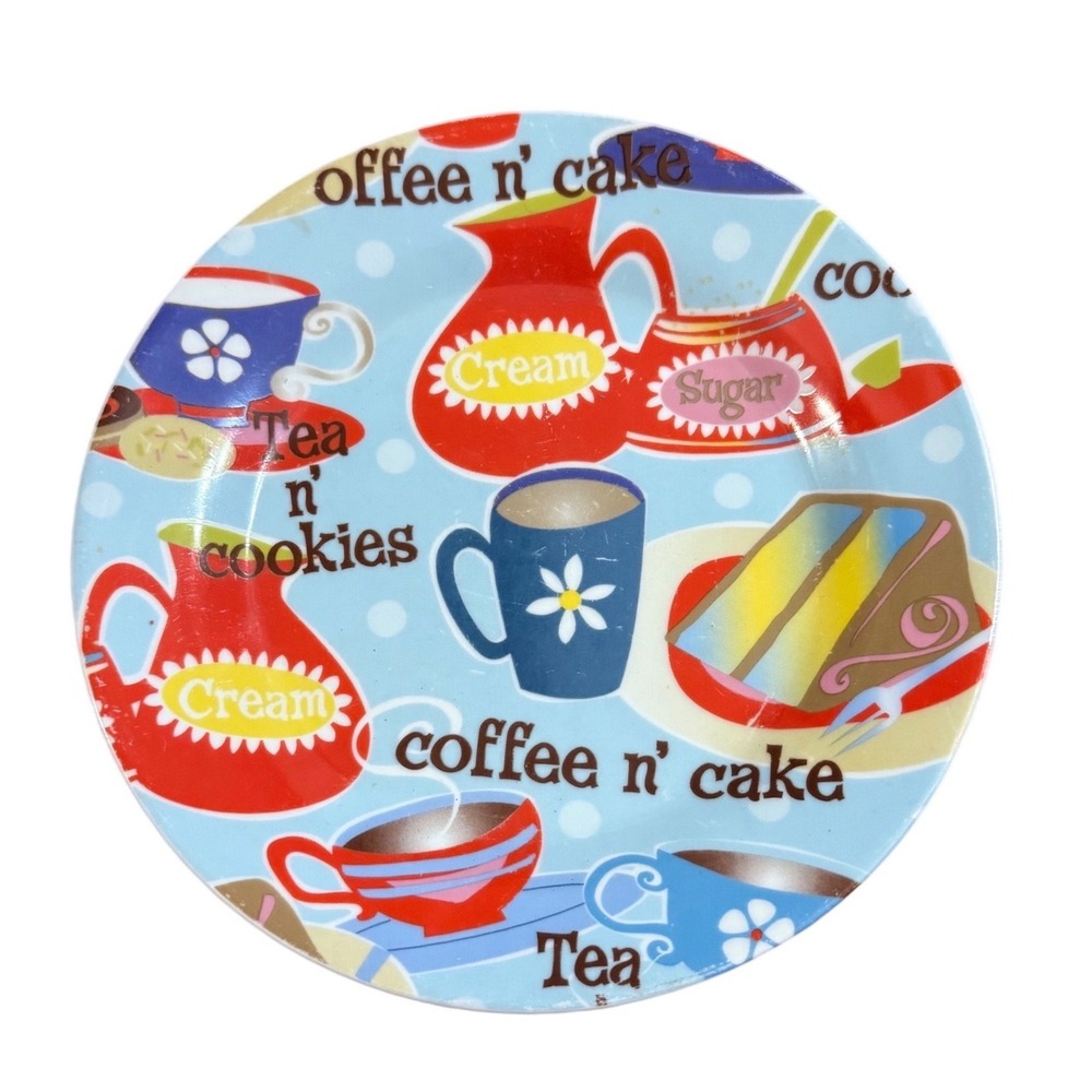 Porcelain Treasures Coffee n Cake Tea‎ n Cookies Dessert Plates Set of 4 7.5in